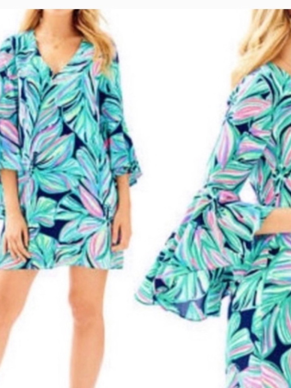 Lilly Pulitzer Rosalia Dress with dramatic bell sleeve size 00